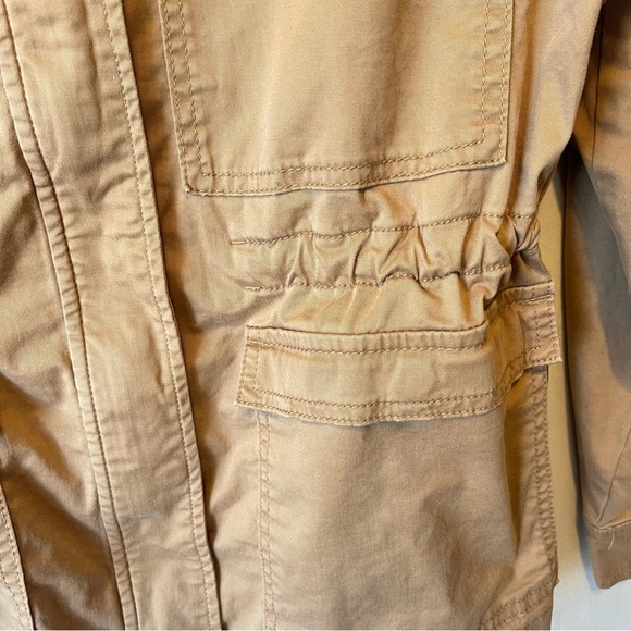 Time and Tru Utility cargo jacket XL 16 18 Cinch drawstring waist Beige Cotton - Picture 9 of 9